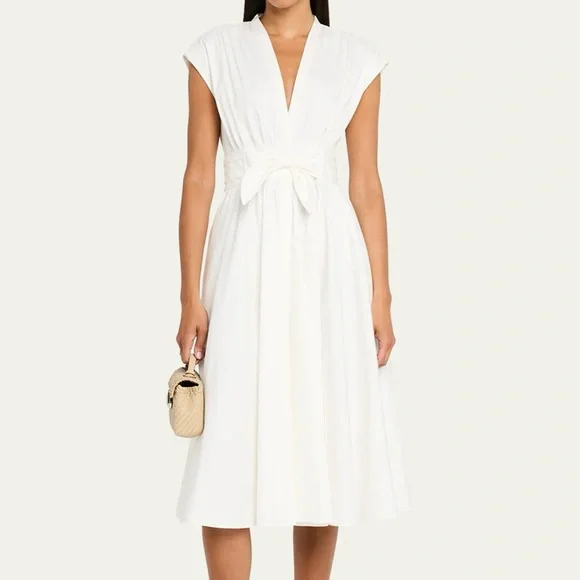 Kobi Halperin White Tie Waist Midi Dress - Picture 3 of 14